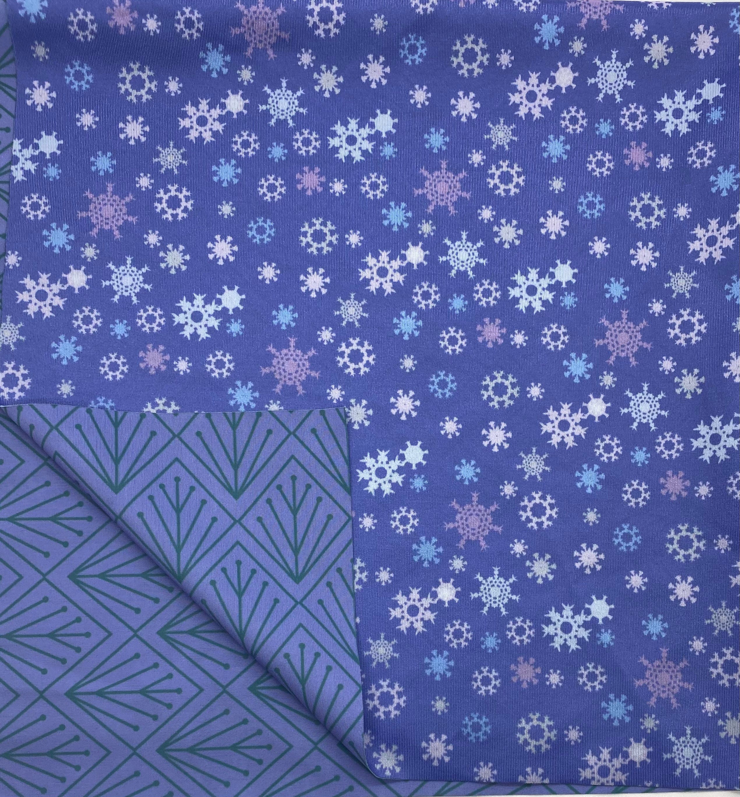 Large Reusable Cloth Furoshiki Gift Wrap | Snowflakes & Pine