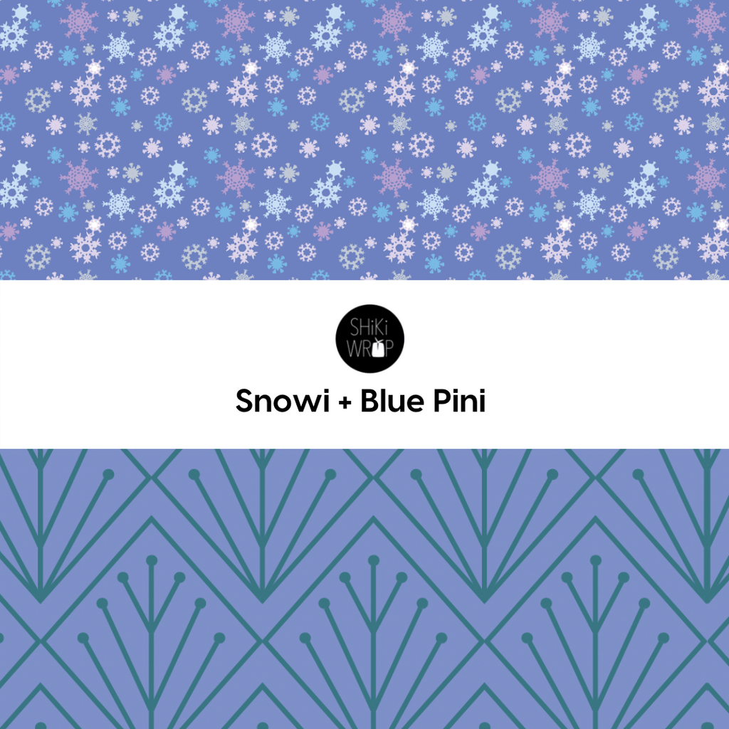 Large Reusable Cloth Furoshiki Gift Wrap | Snowflakes & Pine